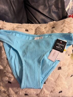 Macy's Sky Blue Textured Bikini Bottom